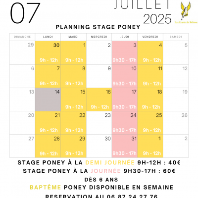 Planning juillet 2025